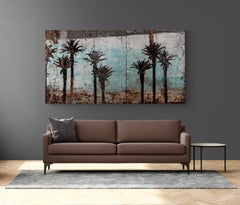 Large Metal Landscape Composition "Eight Palm Trees"