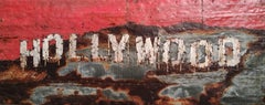 Gran composición abstracta de metal oxidado rojo y marrón "Hollywood"