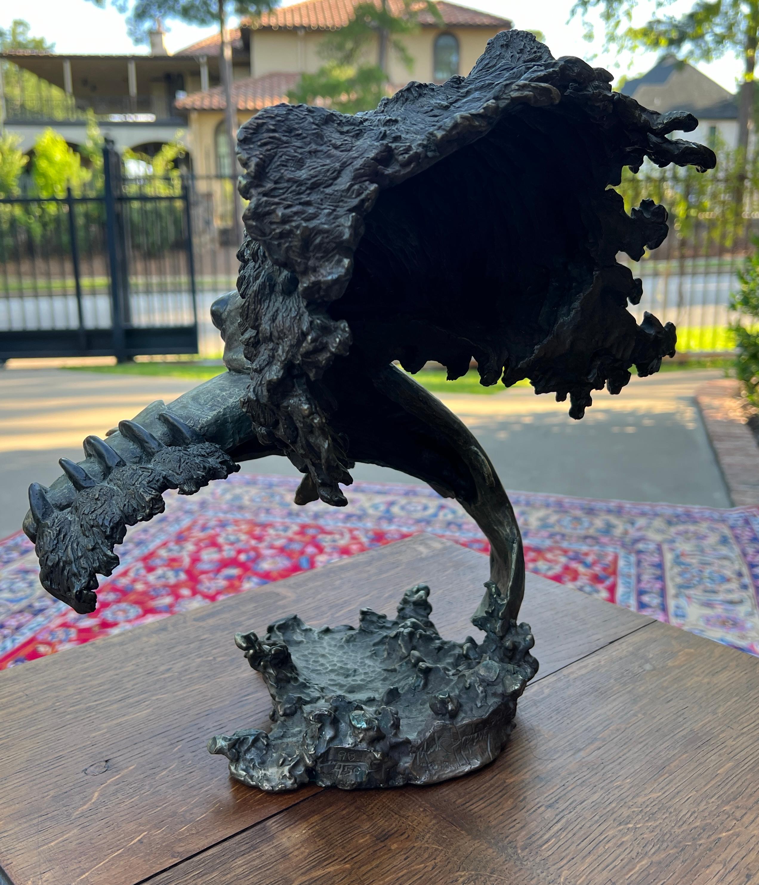 Mark Hopkins Bronze Fishing Grizzly Bear Rainbow Trout #98/450 Sculpture 13
