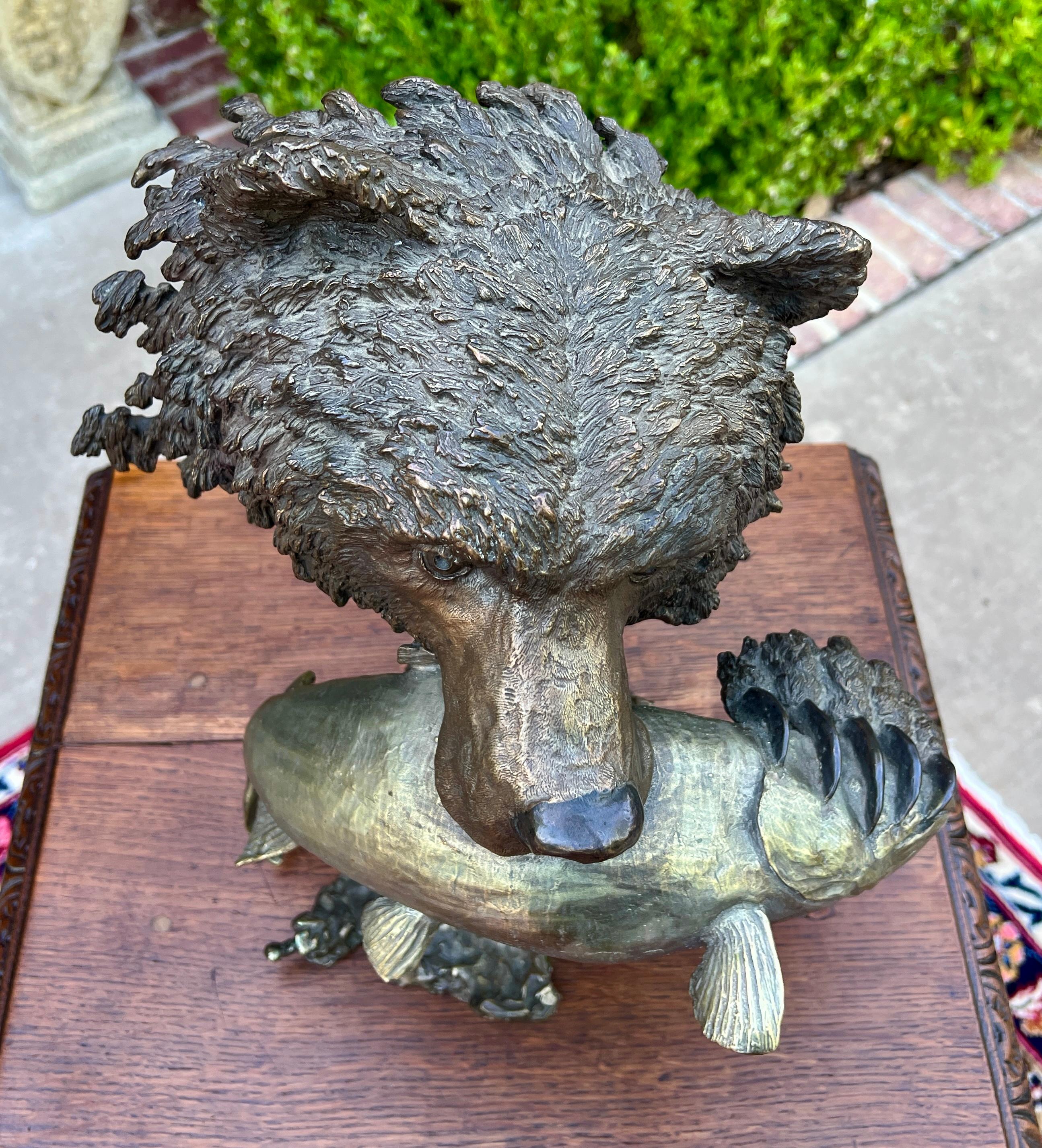 Mark Hopkins Bronze Fishing Grizzly Bear Rainbow Trout #98/450 Sculpture 2