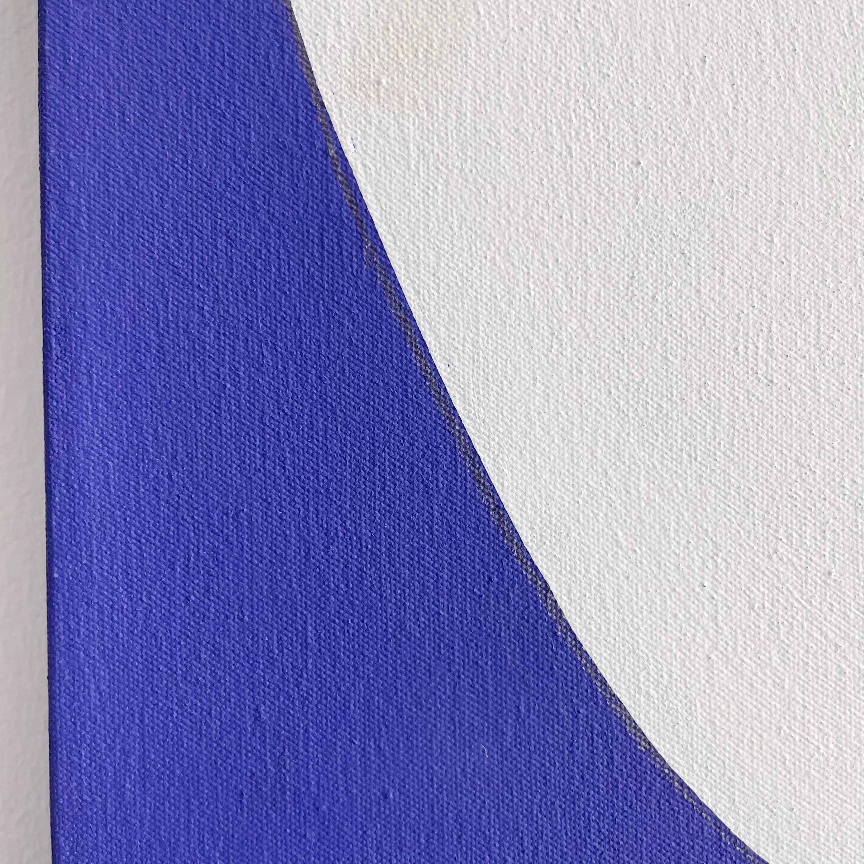 Mark Humphrey Original Blaue und weiße Kreise Acryl auf Leinwand (Nordamerikanisch)