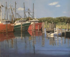 Barnegat Light Fishing Boats, Painting, Oil on Canvas