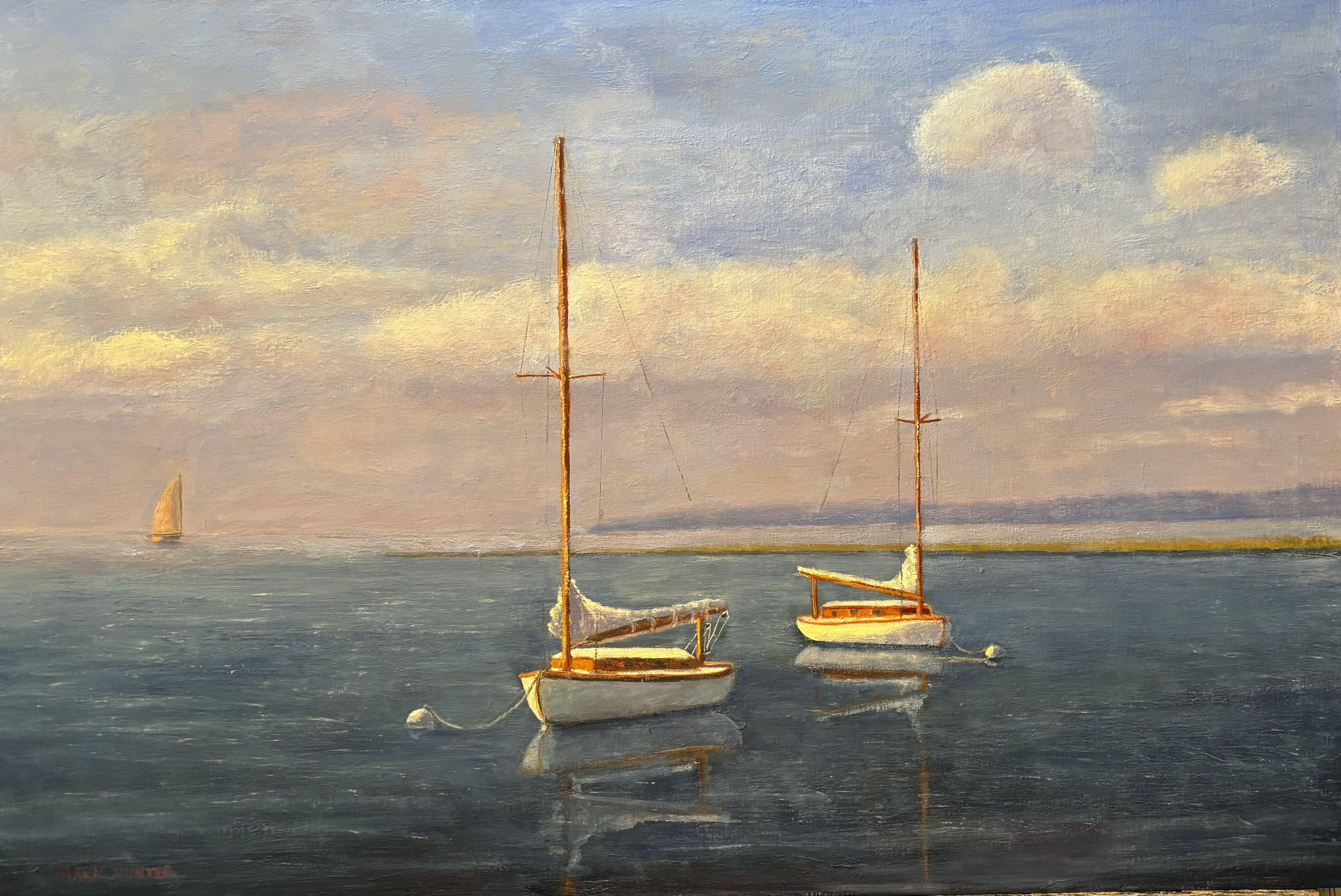 Barnegat Light, Pintura, Óleo sobre lienzo - Painting de Mark Hunter