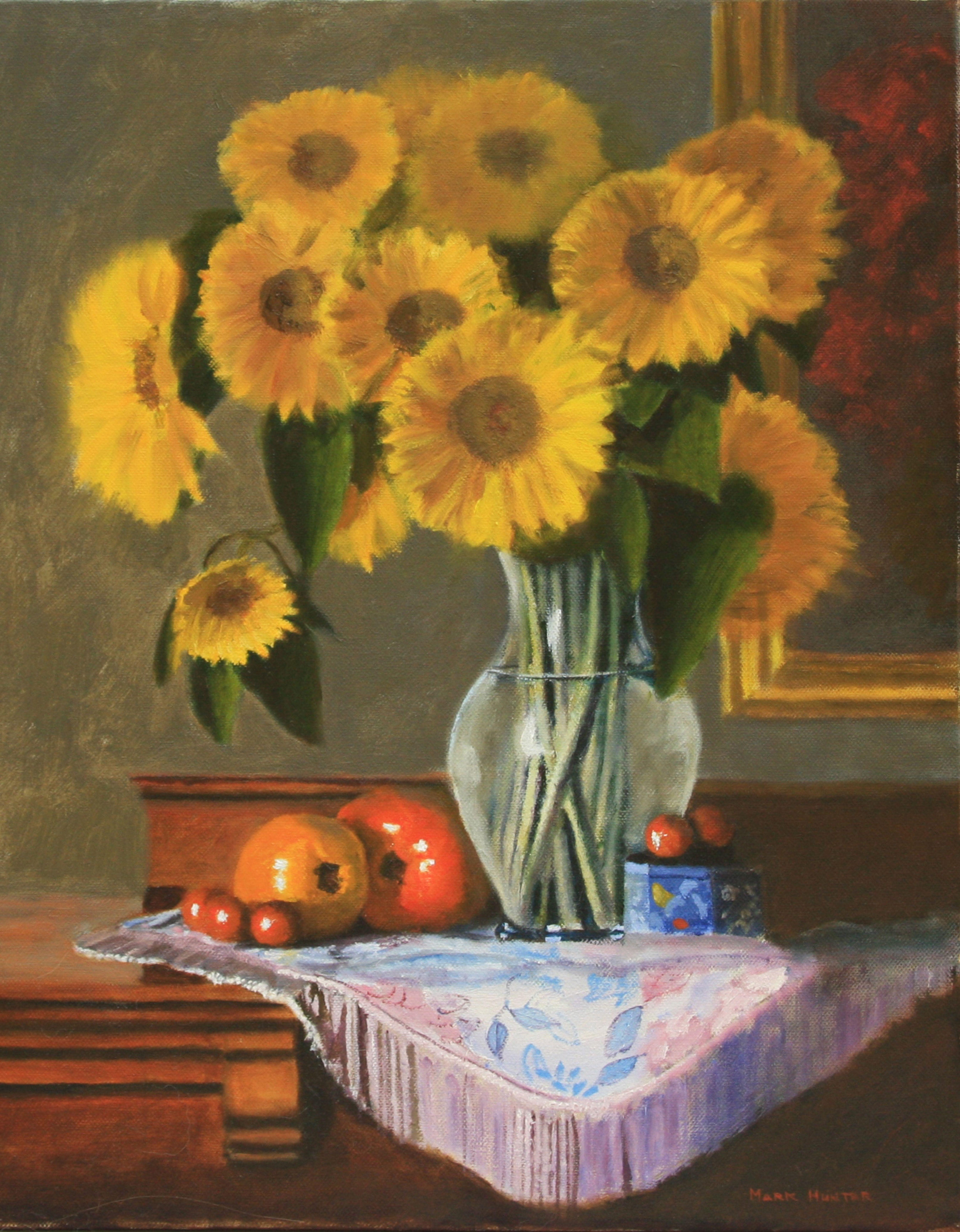 Del jardín también, Pintura, Óleo sobre lienzo - Painting de Mark Hunter