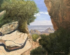 View from Angel Point, peinture à l'huile sur panneau de MDF, vue du Grand Canyon