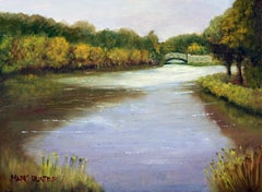 Lake at Verona Park en Plein Air, Painting, Oil on MDF Panel