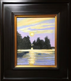 Sunset on Chesapeake Bay, Painting, Oil on MDF Panel
