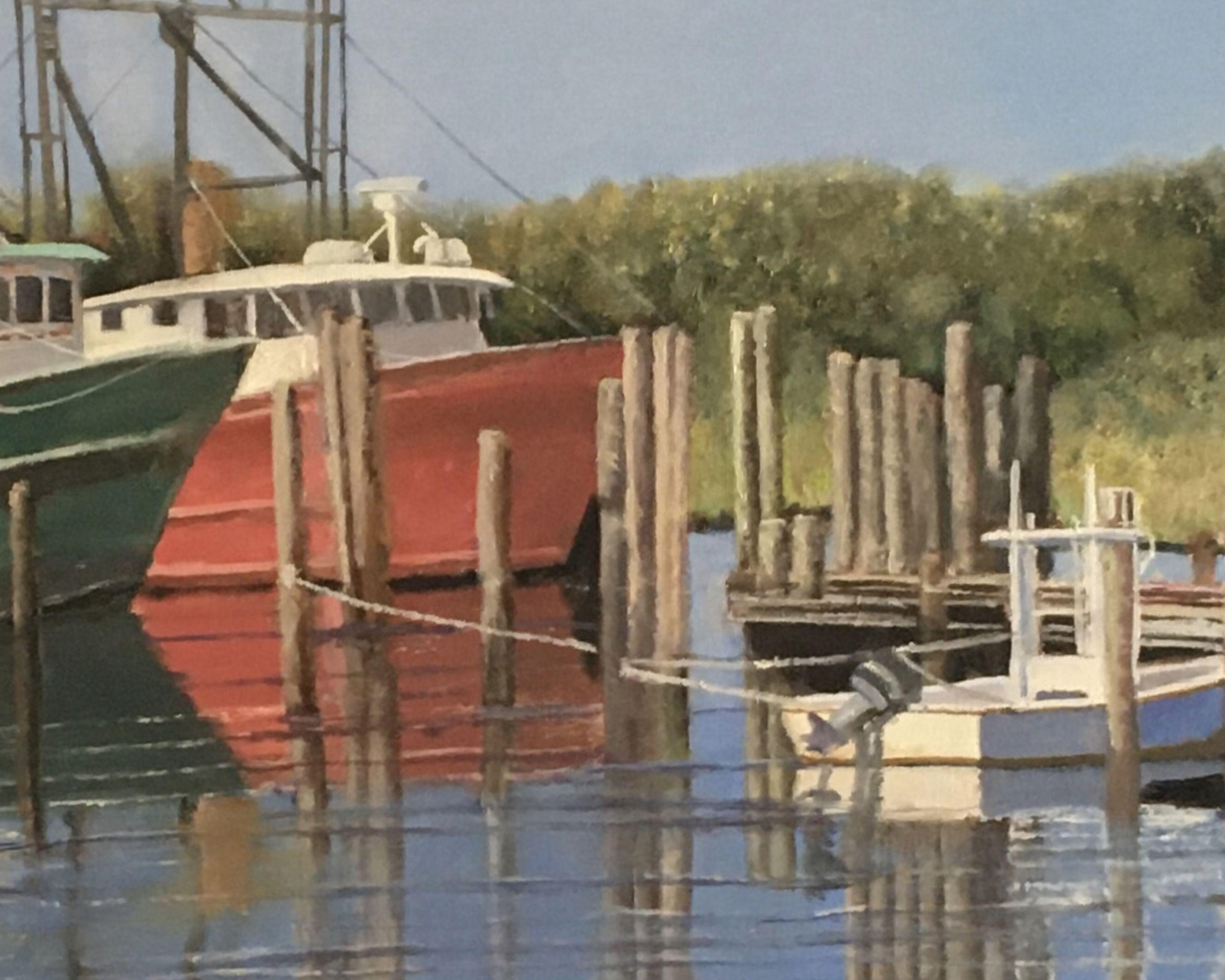 Viking Village est un village de pêche commerciale situé dans la ville de Barnegat LIght sur l'île de Long Beach NJ. J'aime les bateaux de tous types, et j'ai été attiré par le regroupement des bateaux à pétoncles et les reflets dans l'eau :: :
