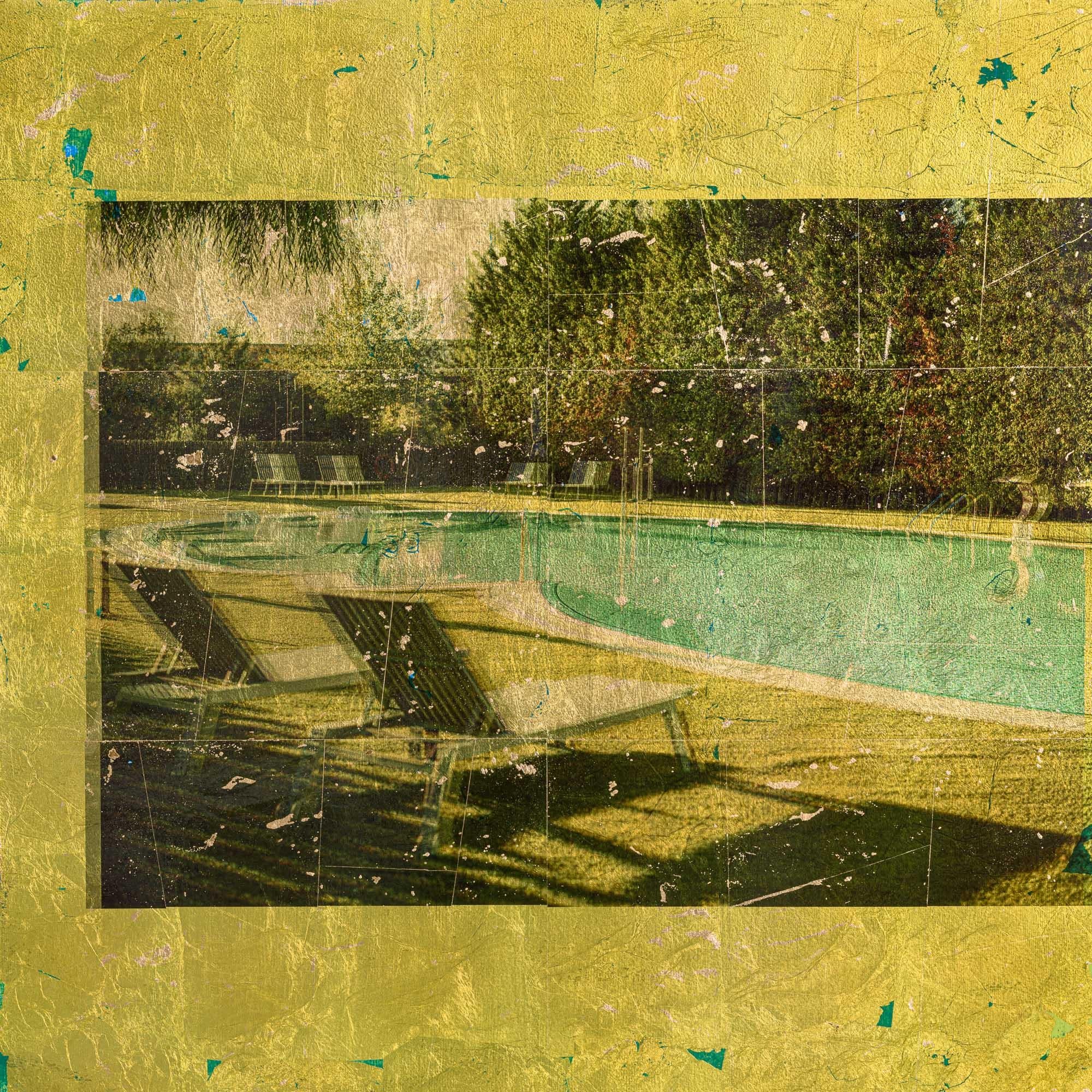 Poolside Barcelona 200 - Abstract Mixed Media Art by Mark Jackson