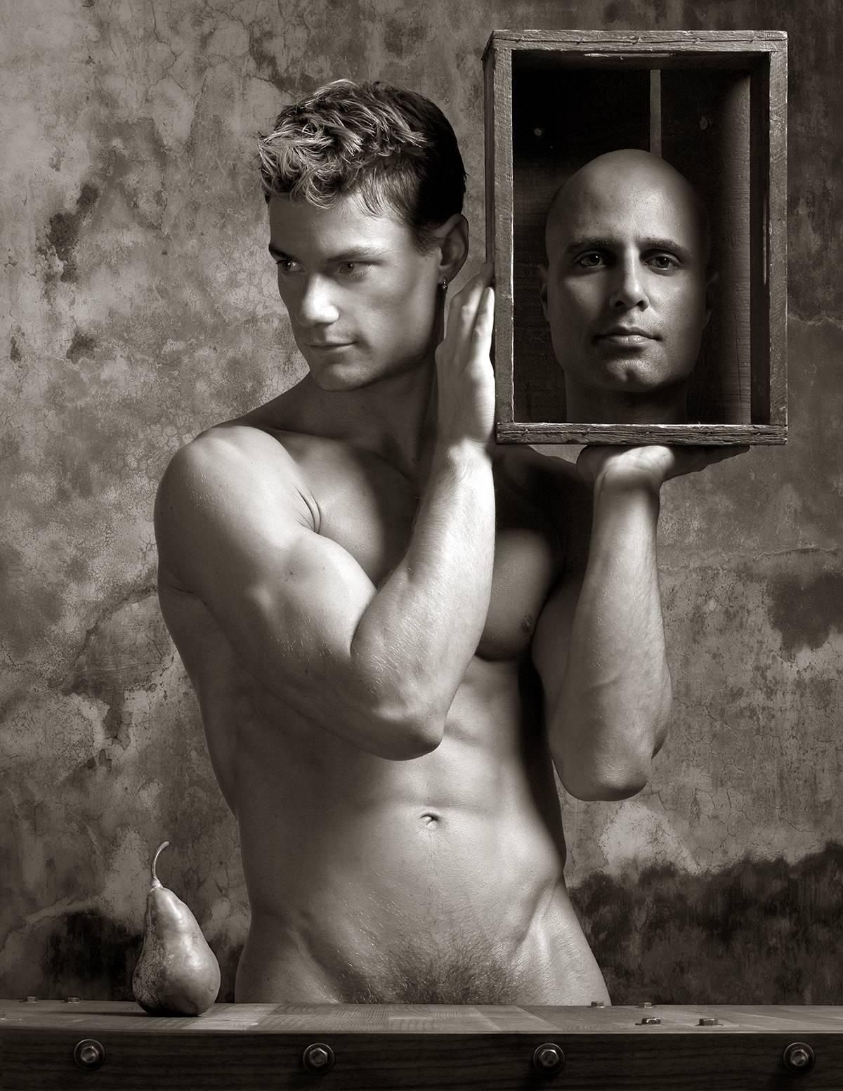 Mark Jenkins Nude Print - Self-Portrait With Pear