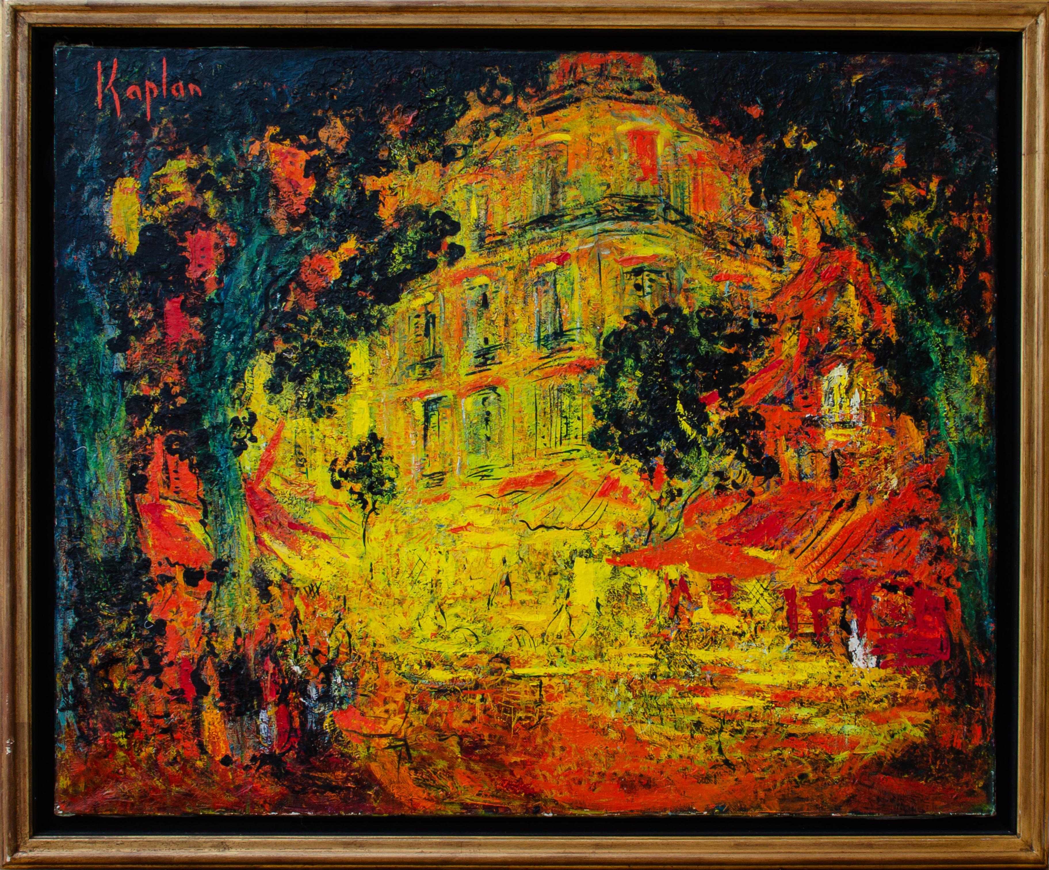 Kaplan, Mark (russo, nato nel 1950)
Les visiteurs tardifs, c. metà-fine XX secolo
Olio su tela
31 3/4 x 39 in.
Incorniciato: 36 1/4 x 43 1/2 x 1 1/2 pollici.
Firmato in alto a sinistra