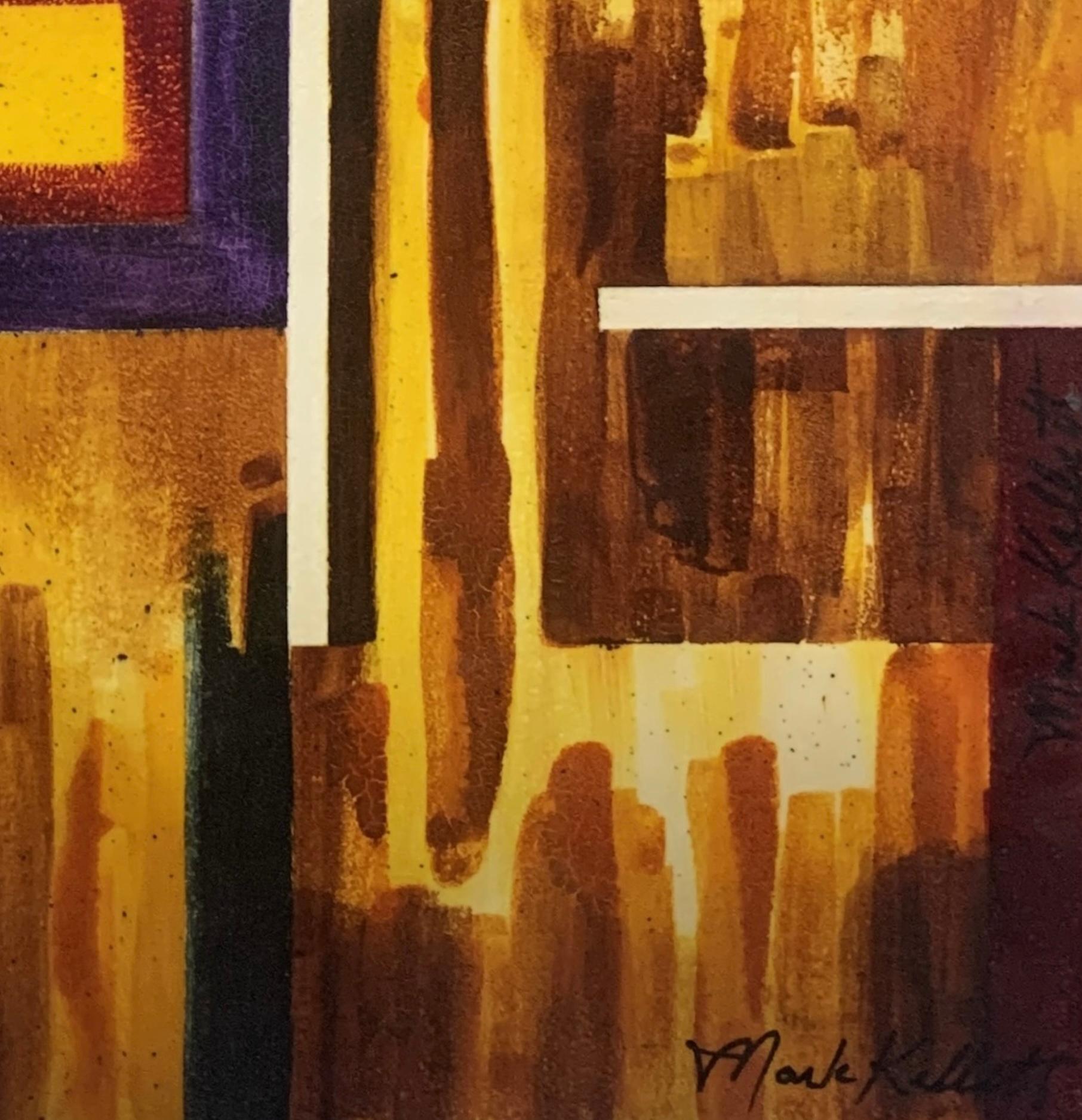 Hailstorm V - Brown Abstract Painting by Mark Kellett