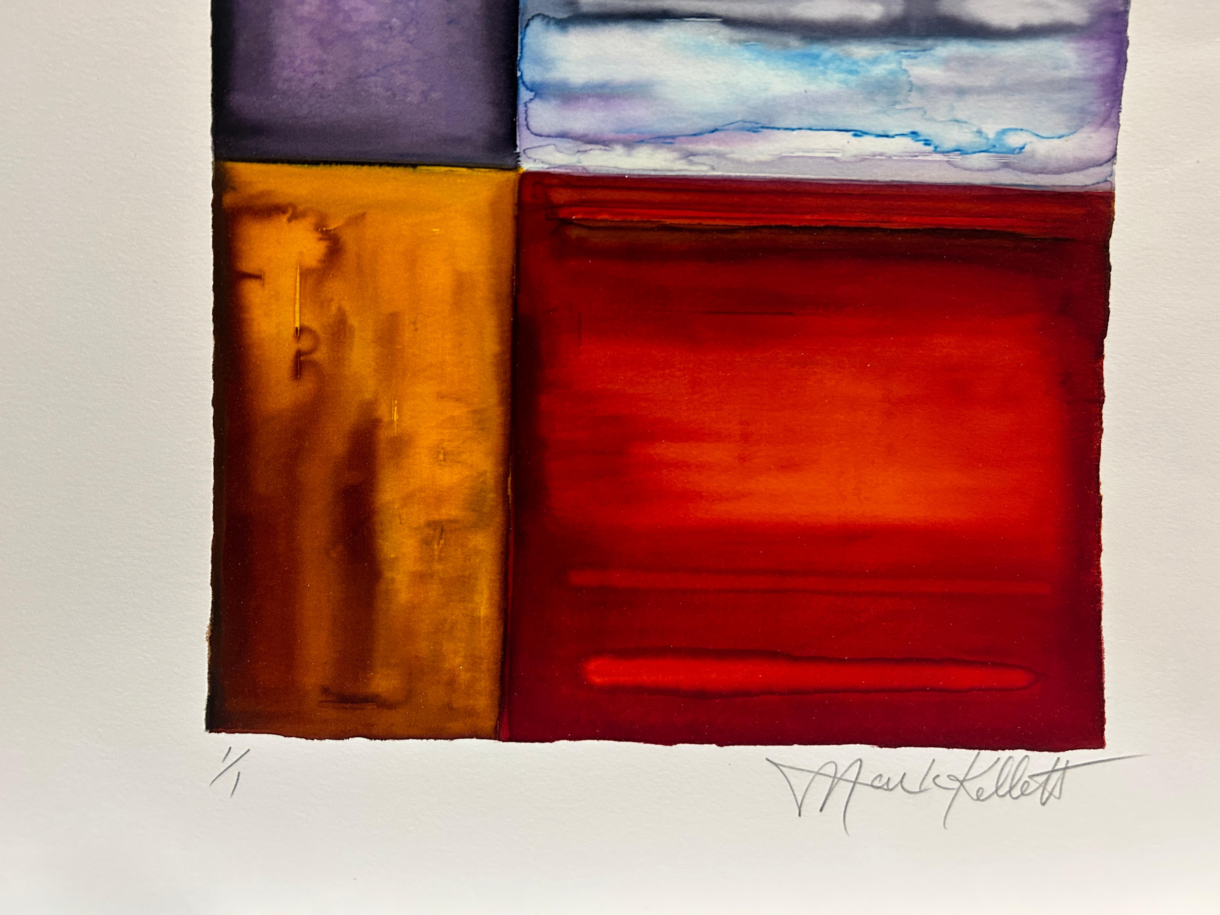 Storm Approaching IX - Gray Abstract Print by Mark Kellett