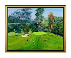 MARK KING Original Acrylic PAINTING ON CANVAS Signed Golf Oil Sports LARGE 30x40
