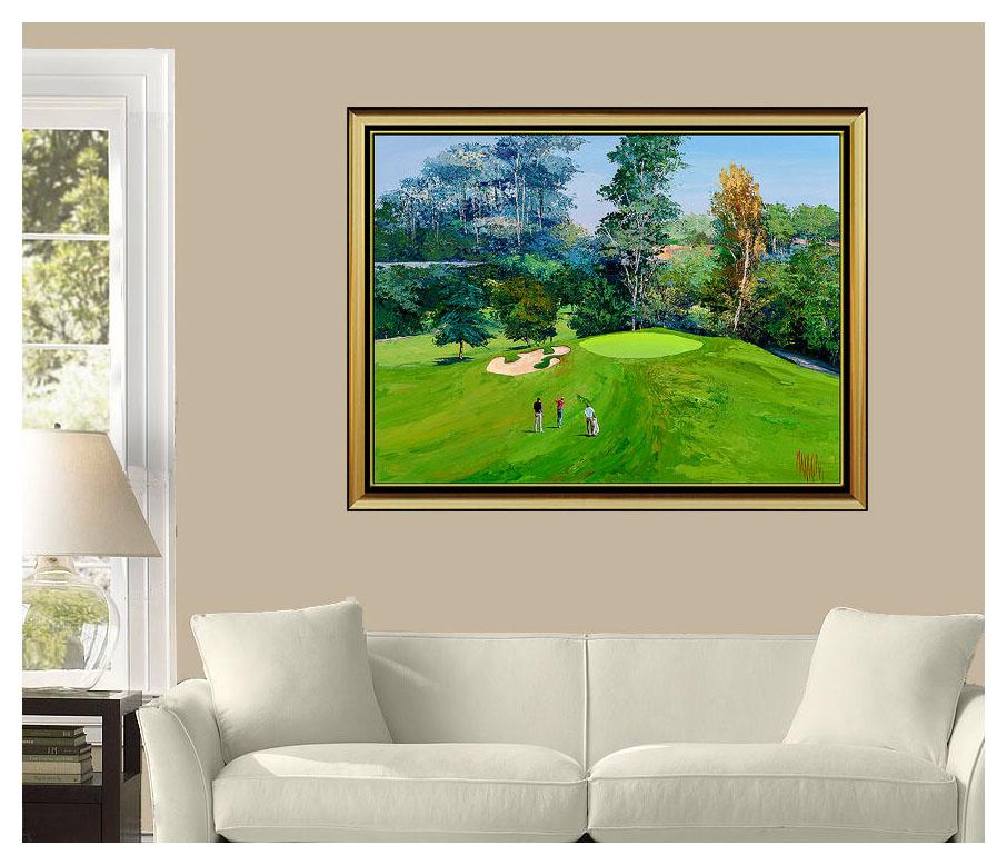 Mark King Landscape Painting - MARK KING Original Acrylic PAINTING ON CANVAS Signed Golf Oil Sports LARGE 30x40