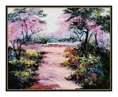 Mark King Original Oil Painting on Canvas Hand Signed Flower Landscape Artwork