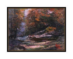 Mark King Original Oil Painting On Canvas Signed Landscape Framed Artwork