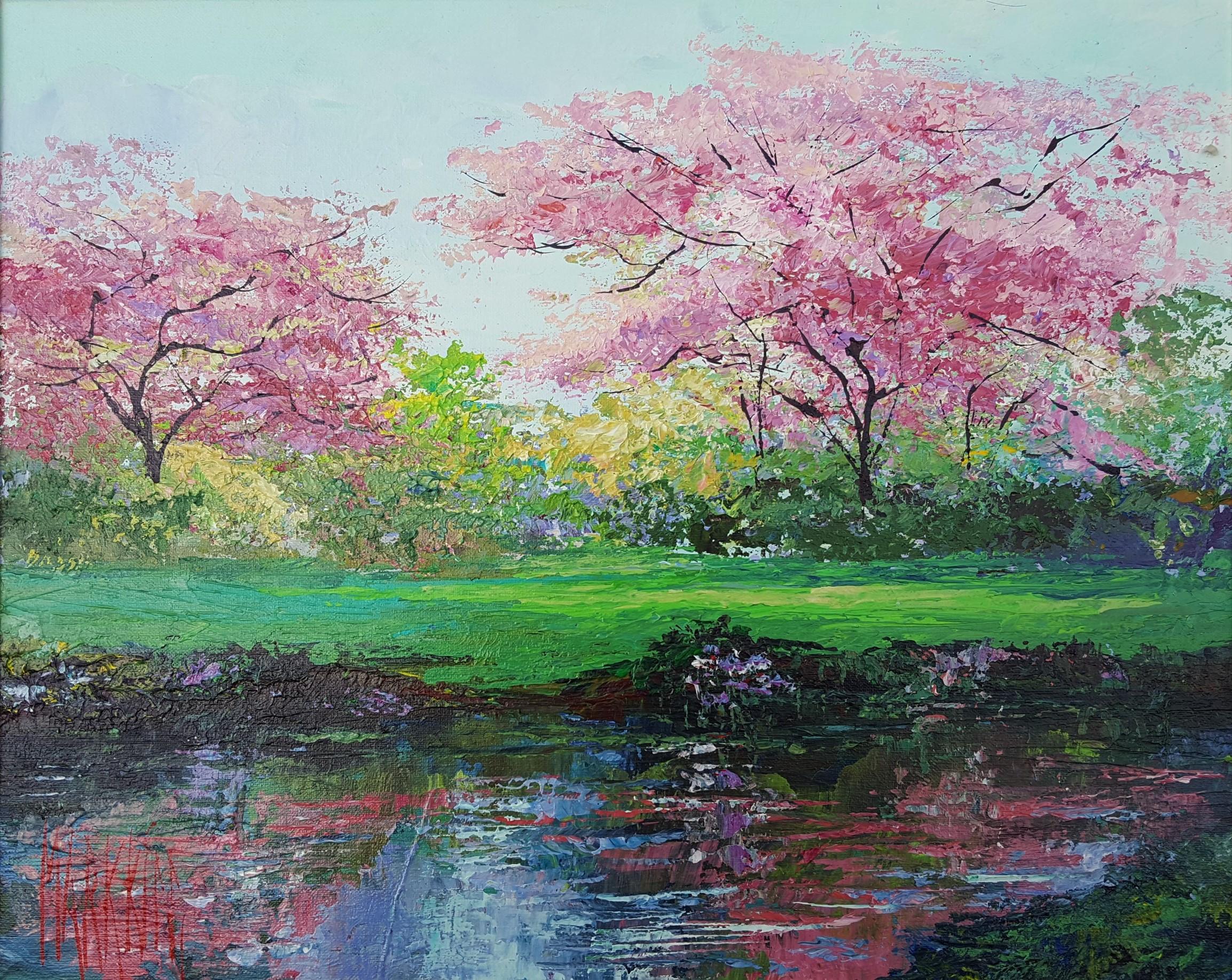 Mark King Landscape Painting - Plum Blossoms