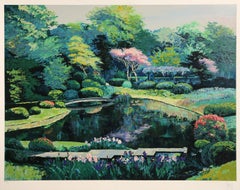 Koi Pond, Impressionist Screenprint by Mark King