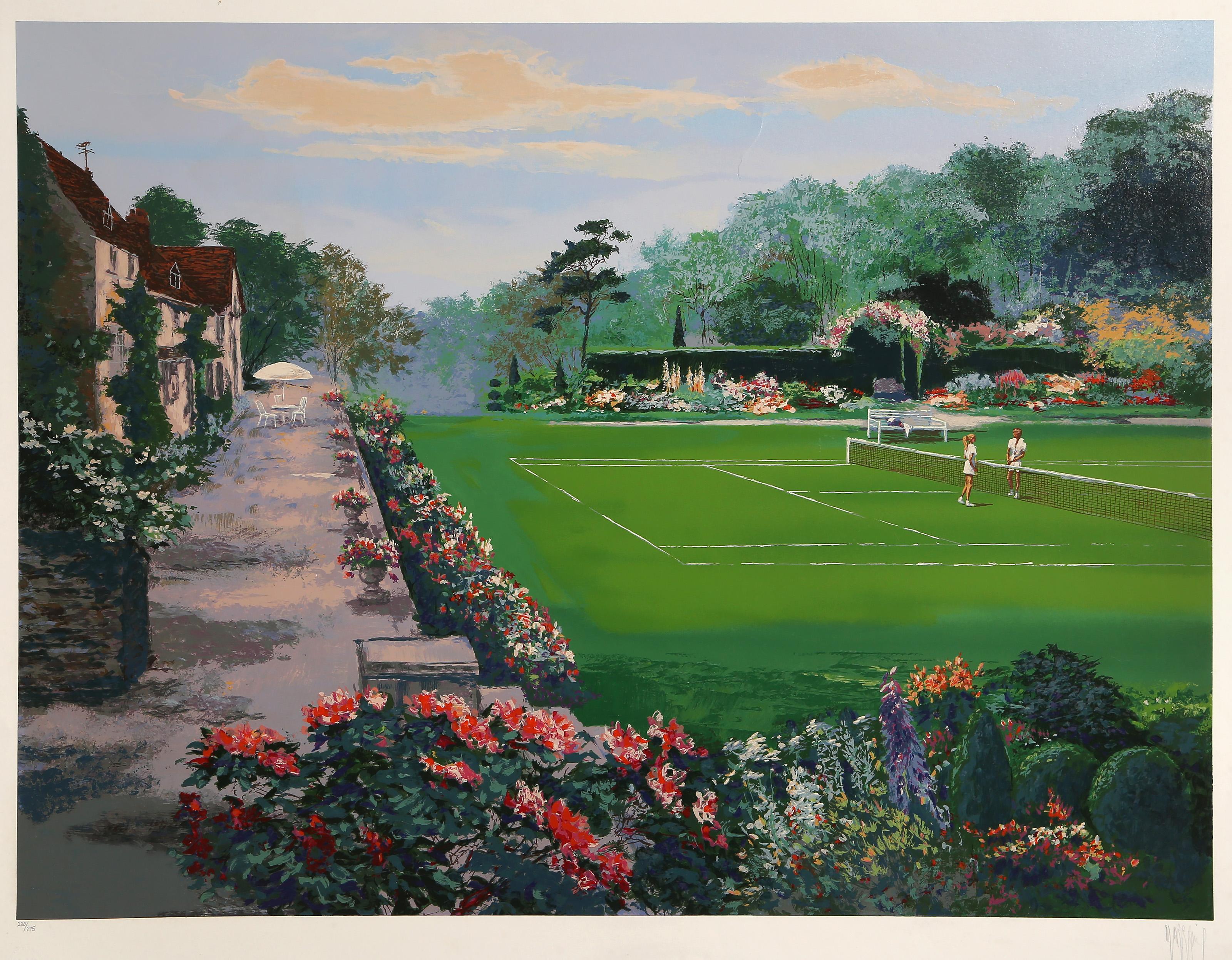 Lawn Tennis, sérigraphie impressionniste de Mark King
