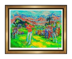 Mark King Large Golf Serigraph Hand Signed Artwork Doc Severinsen Painting Art