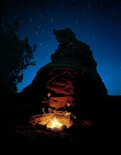 Fire at Hoodo Camp, 16 degrees, Paria Plateau, 12/2/00 