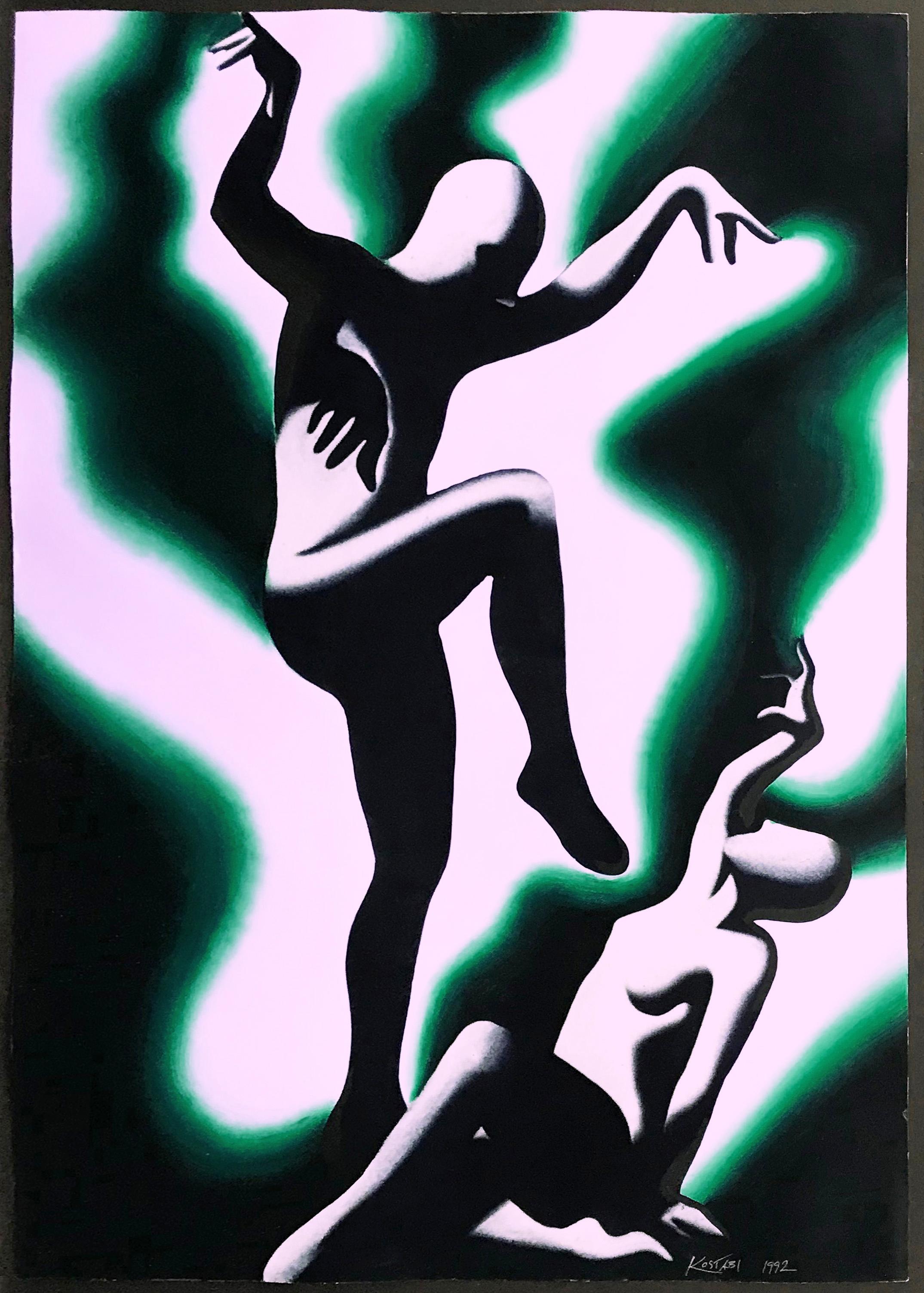 Mark Kostabi Figurative Painting - TWO CAVITY FIGHTERS