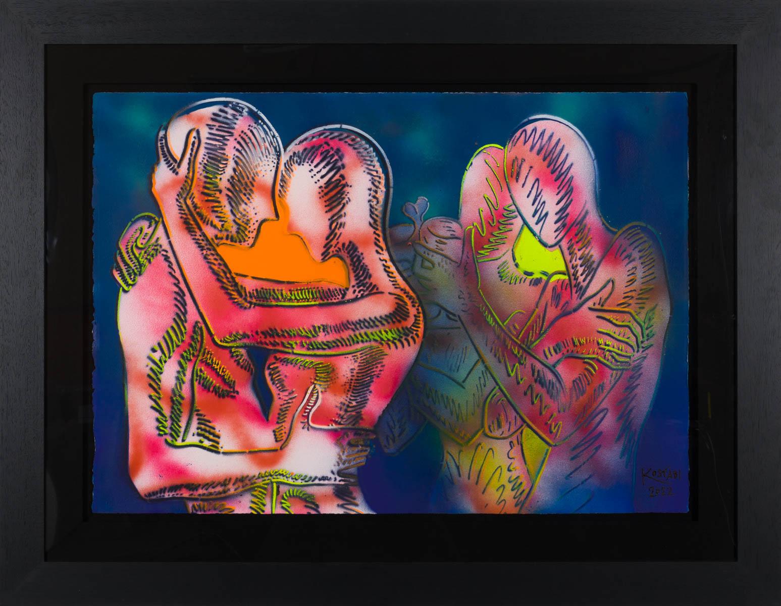 Until Then - Painting by Mark Kostabi