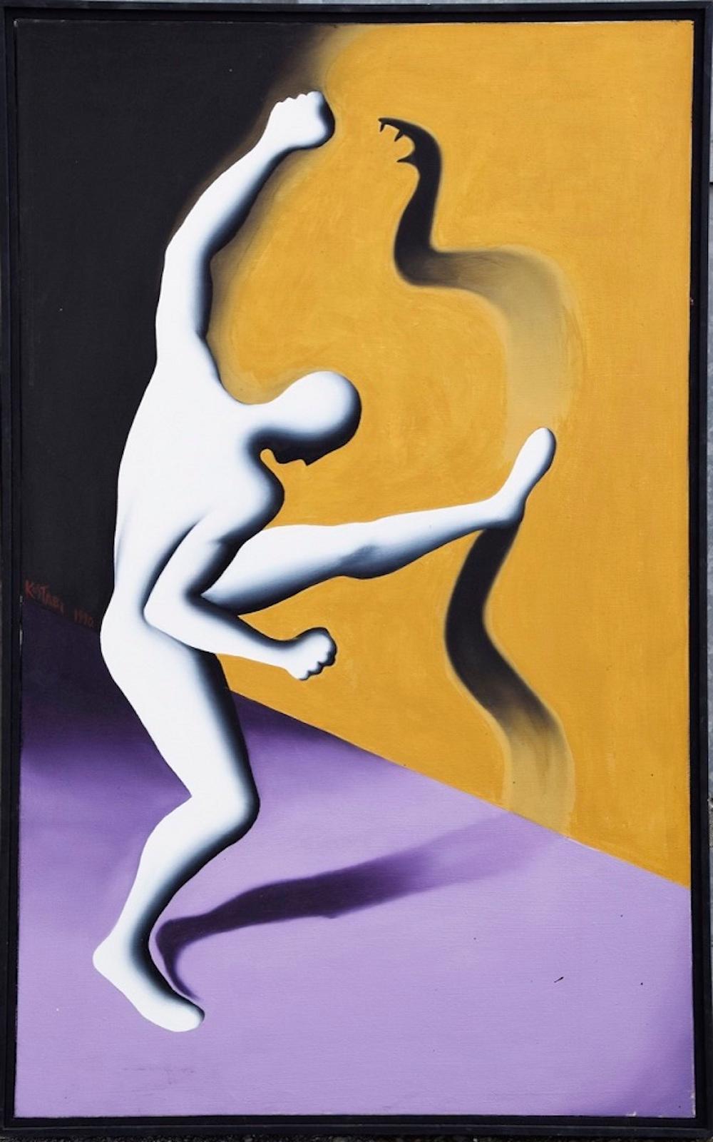 Mark Kostabi Figurative Painting - Cobranetics - Oil on Canvas by M. Kostabi - 1990