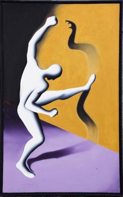 Cobranetics - Oil on Canvas by M. Kostabi - 1990