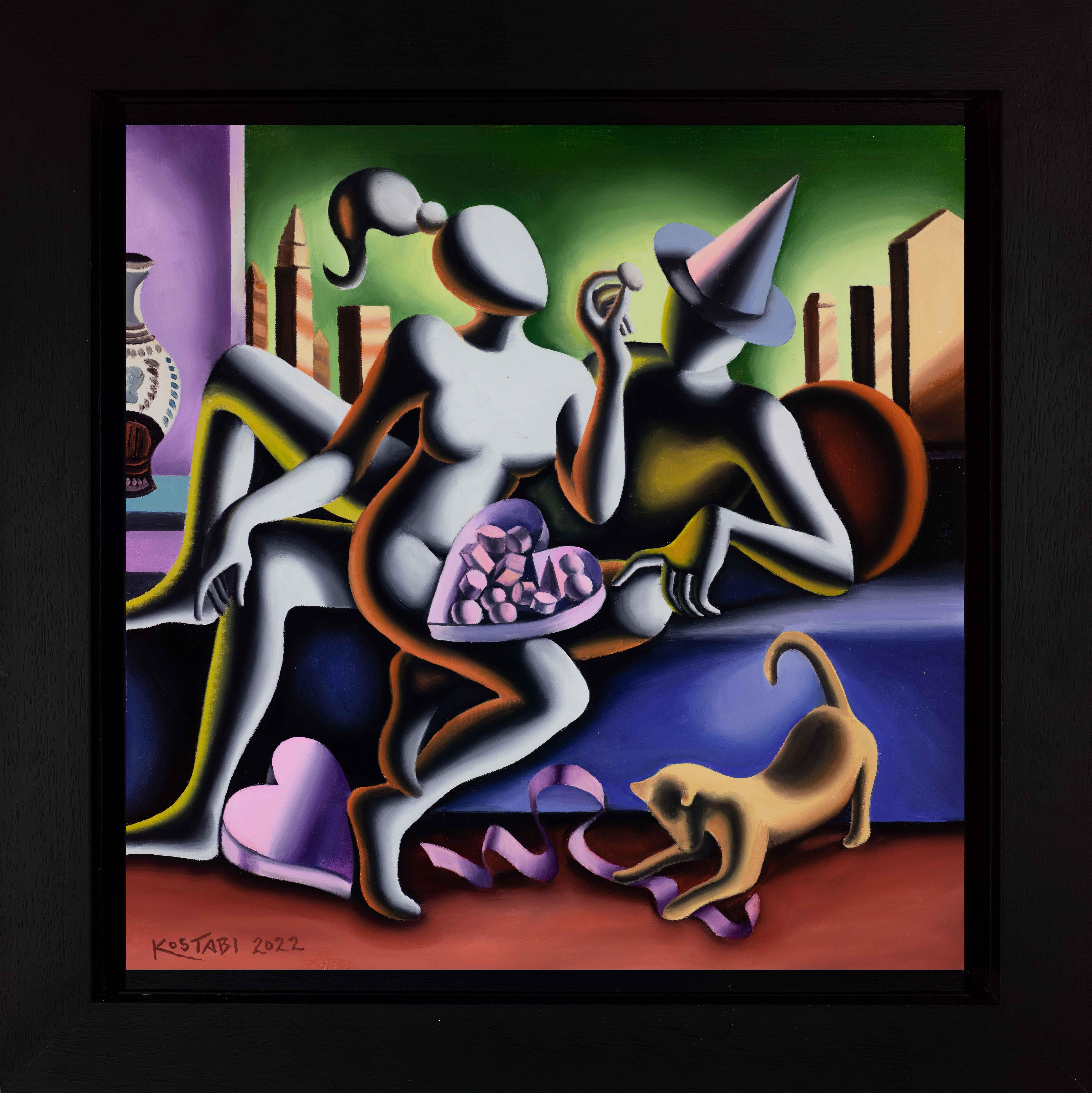 Domestic Bliss, 2022 - Painting by Mark Kostabi