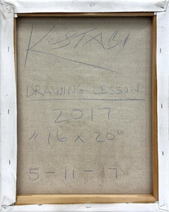 Drawing Lesson (framed original painting on canvas)