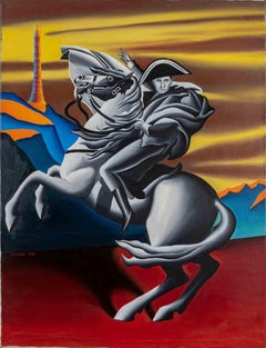 Excelsior - Oil on Canvas by Mark Kostabi - 1991