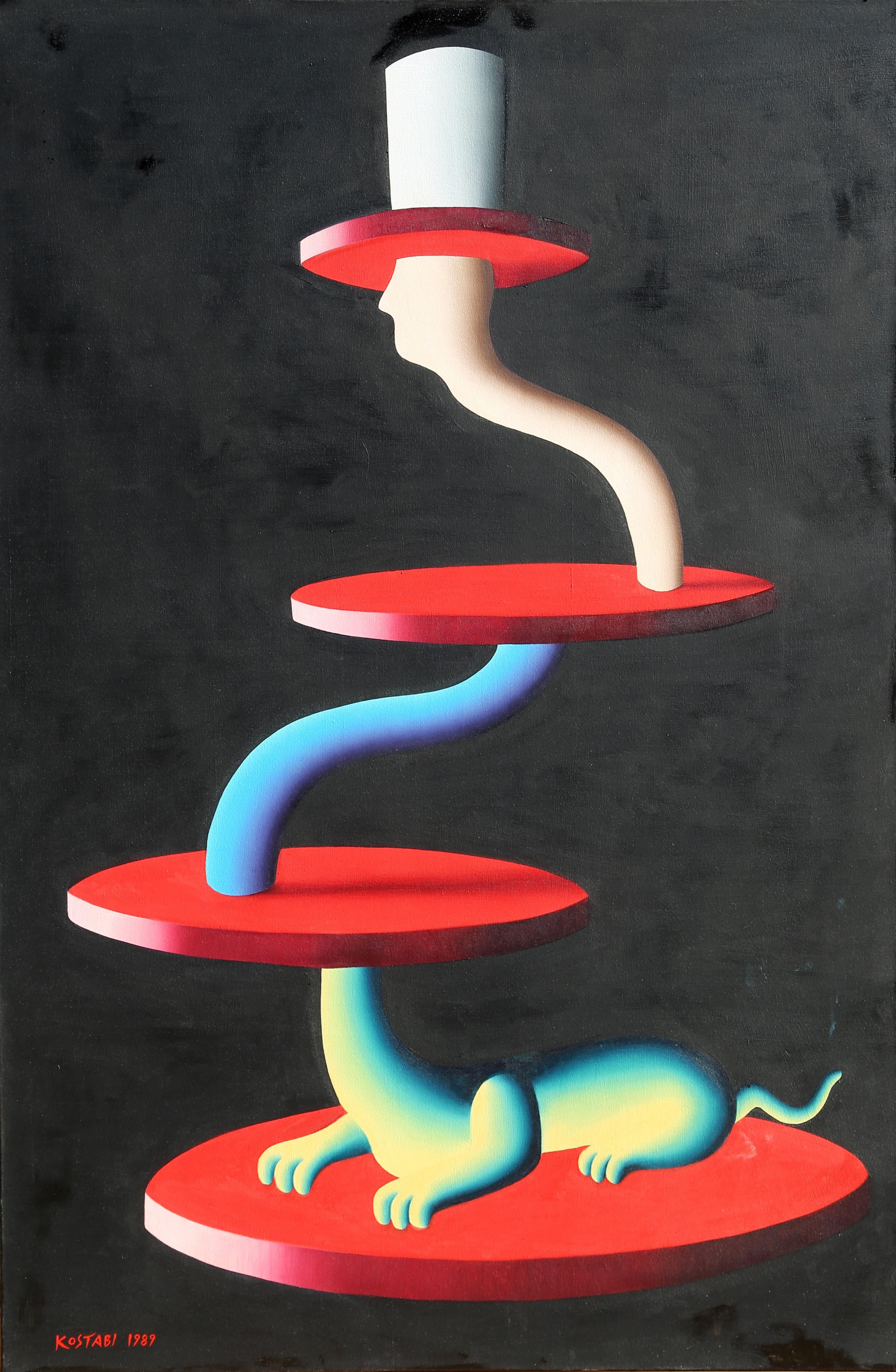 Figurative Painting de Mark Kostabi - Fido Dido