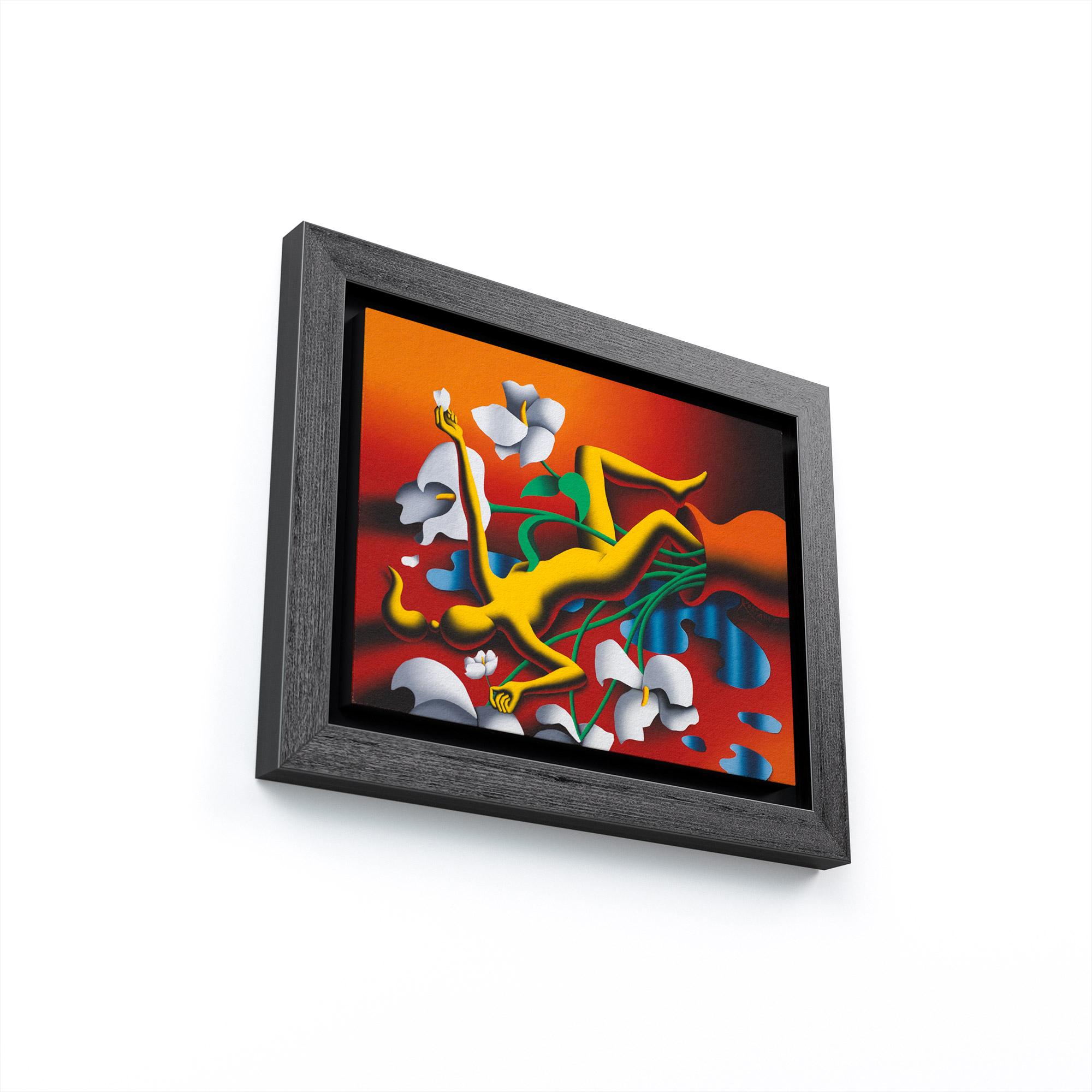 Golden are the Days of Memory - Black Figurative Painting by Mark Kostabi