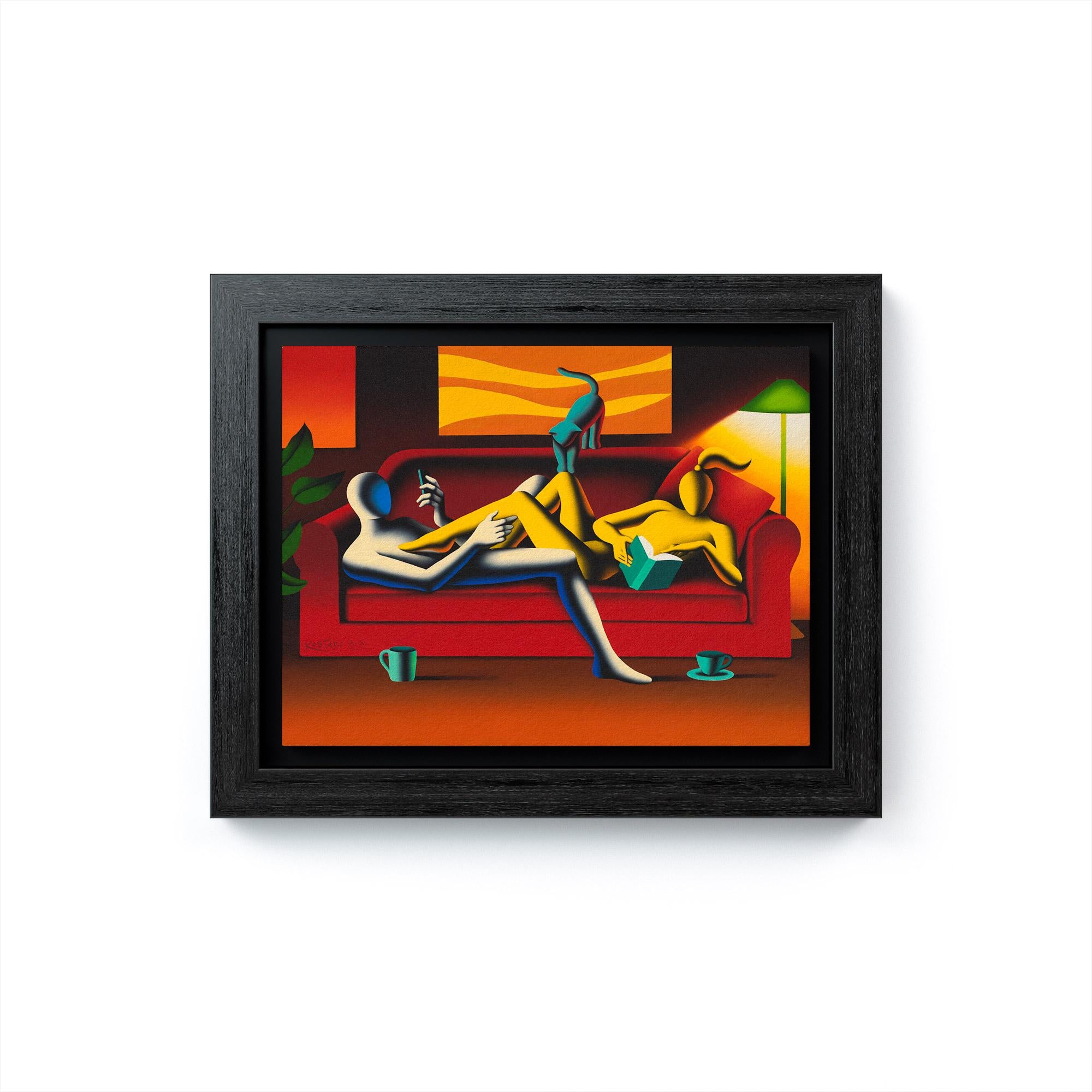 Golden is the Twilight of Memory - Painting by Mark Kostabi