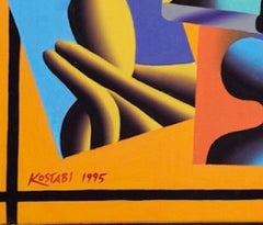 Leaming Annex - Original Oil on Canvas by M. Kostabi - 1995