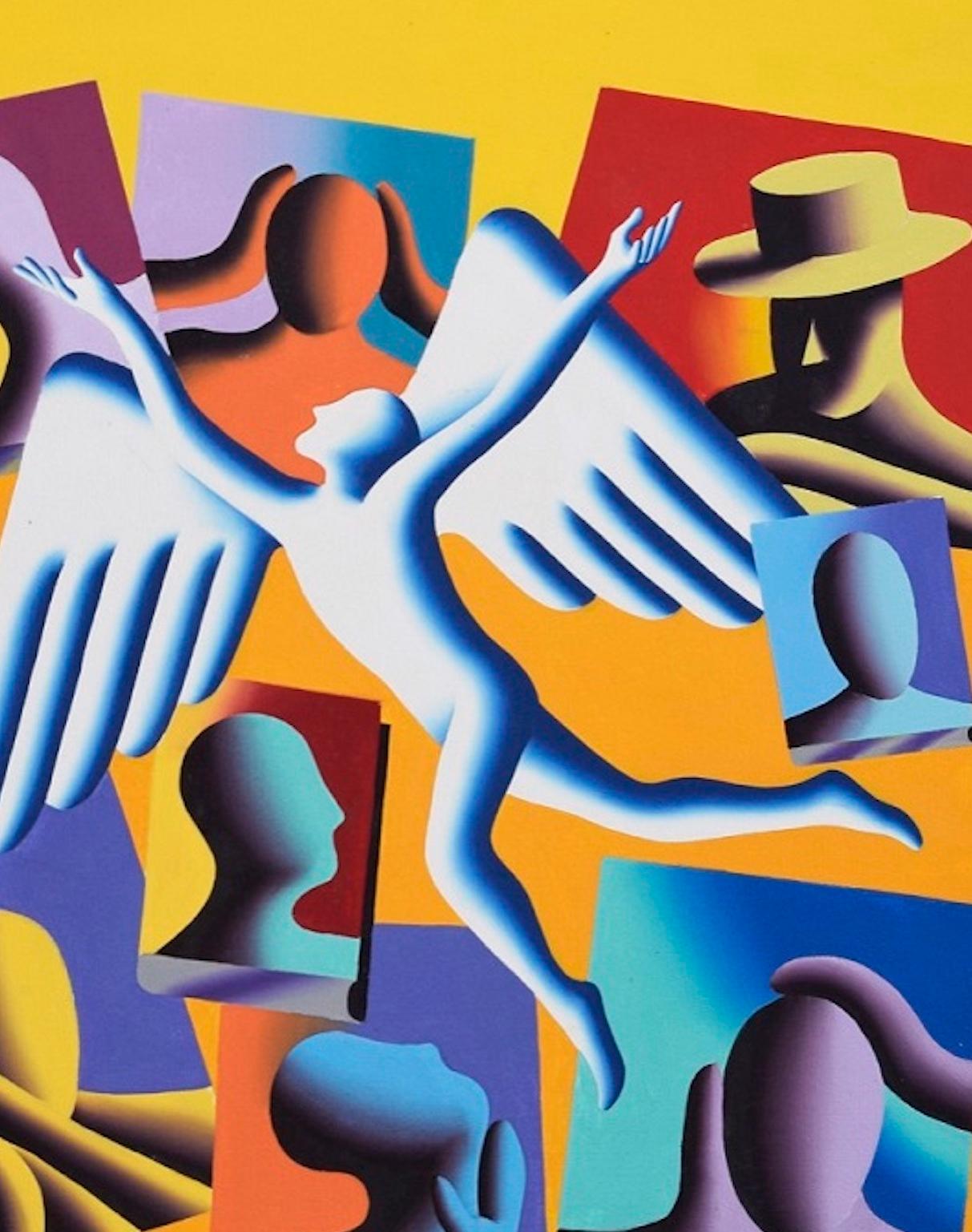 Leaming Annex - Original Oil on Canvas by M. Kostabi - 1995 - Contemporary Painting by Mark Kostabi