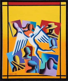 Leaming Annex - Original Oil on Canvas by M. Kostabi - 1995