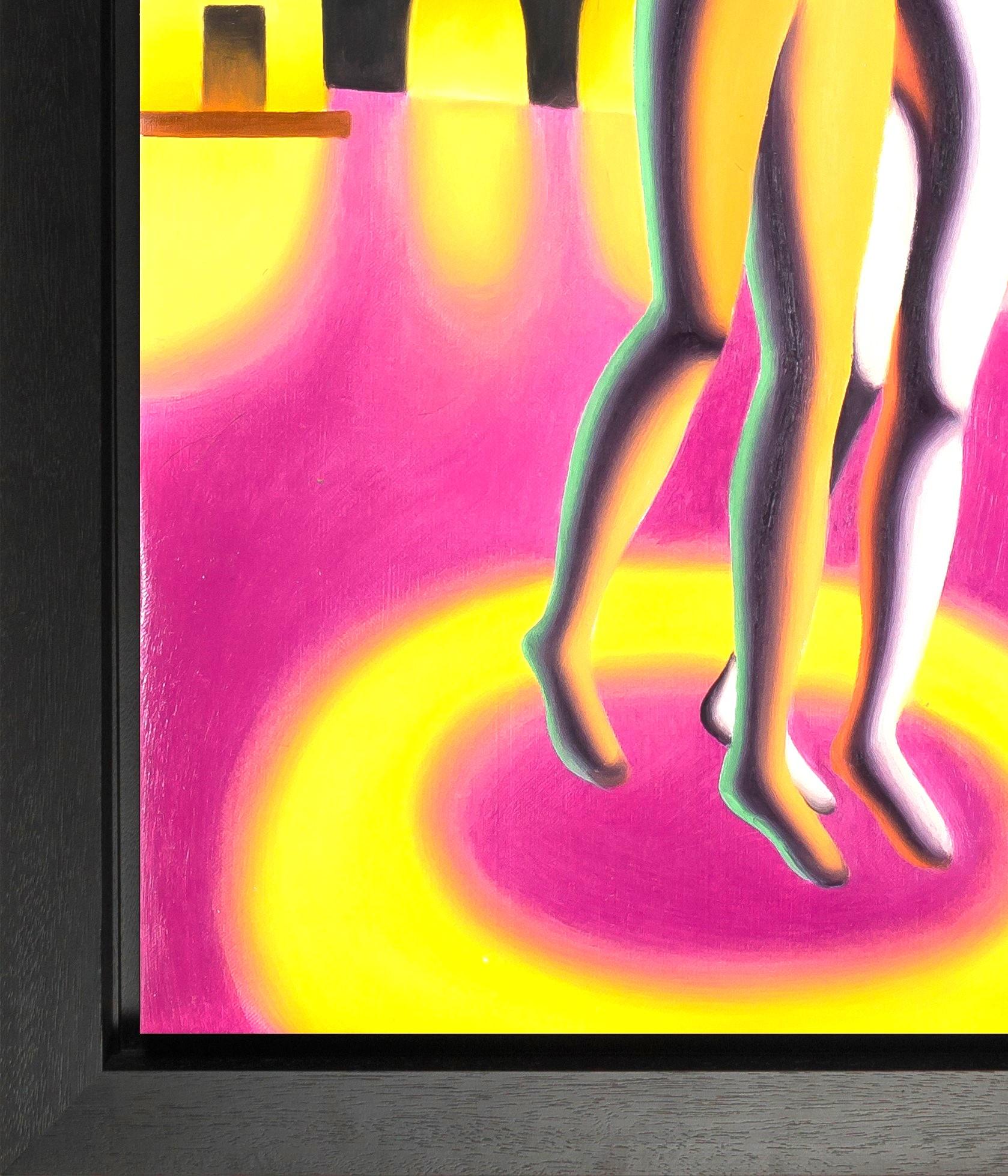 Memories of Ecstasy - Pink Figurative Painting by Mark Kostabi