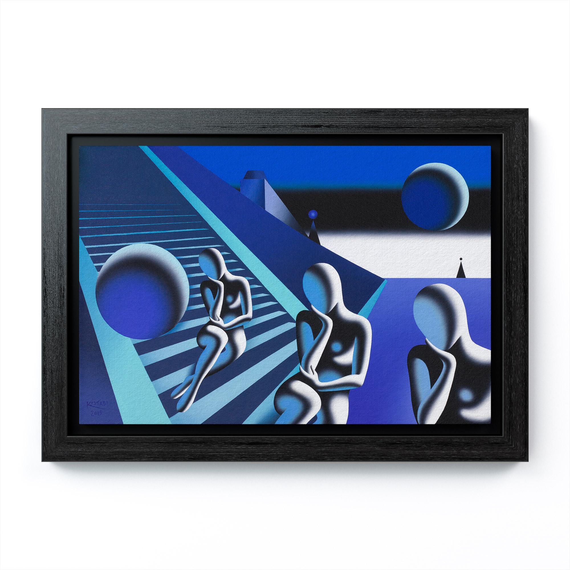 Radical Blue - Painting by Mark Kostabi