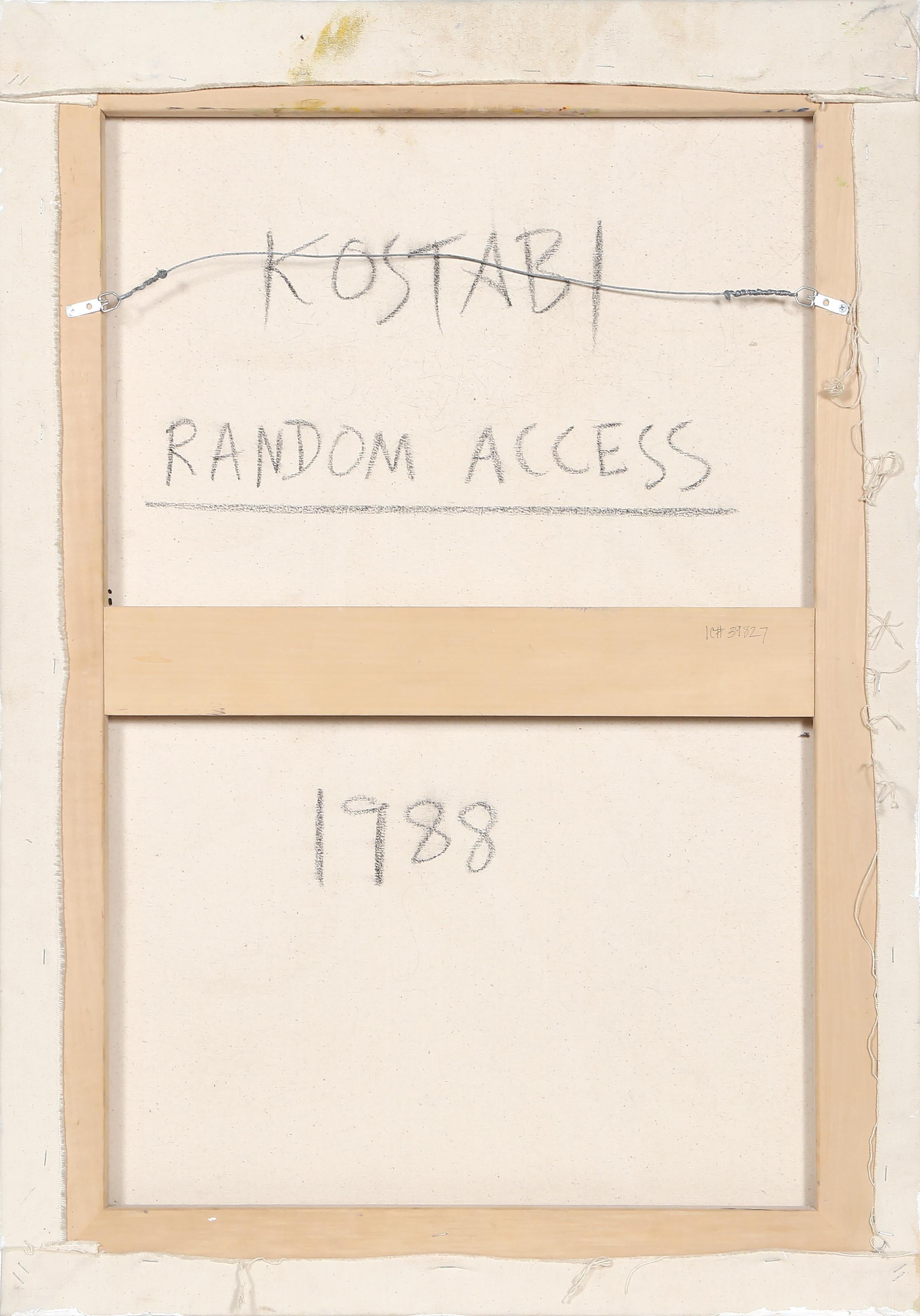Acceso aleatorio, Pintura al óleo surrealista de Mark Kostabi en venta 3