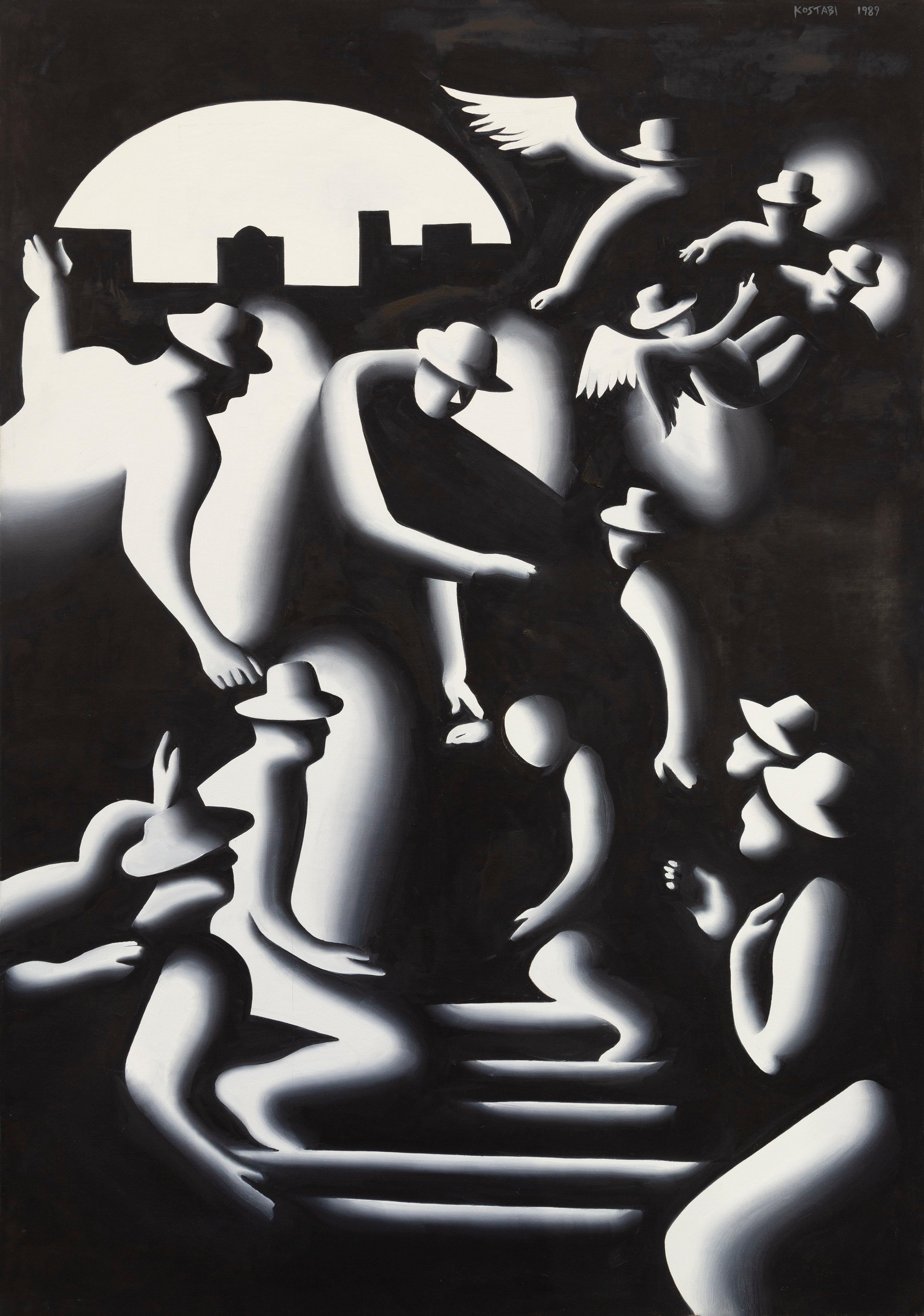 Figurative Painting di Mark Kostabi - Ricostruzione