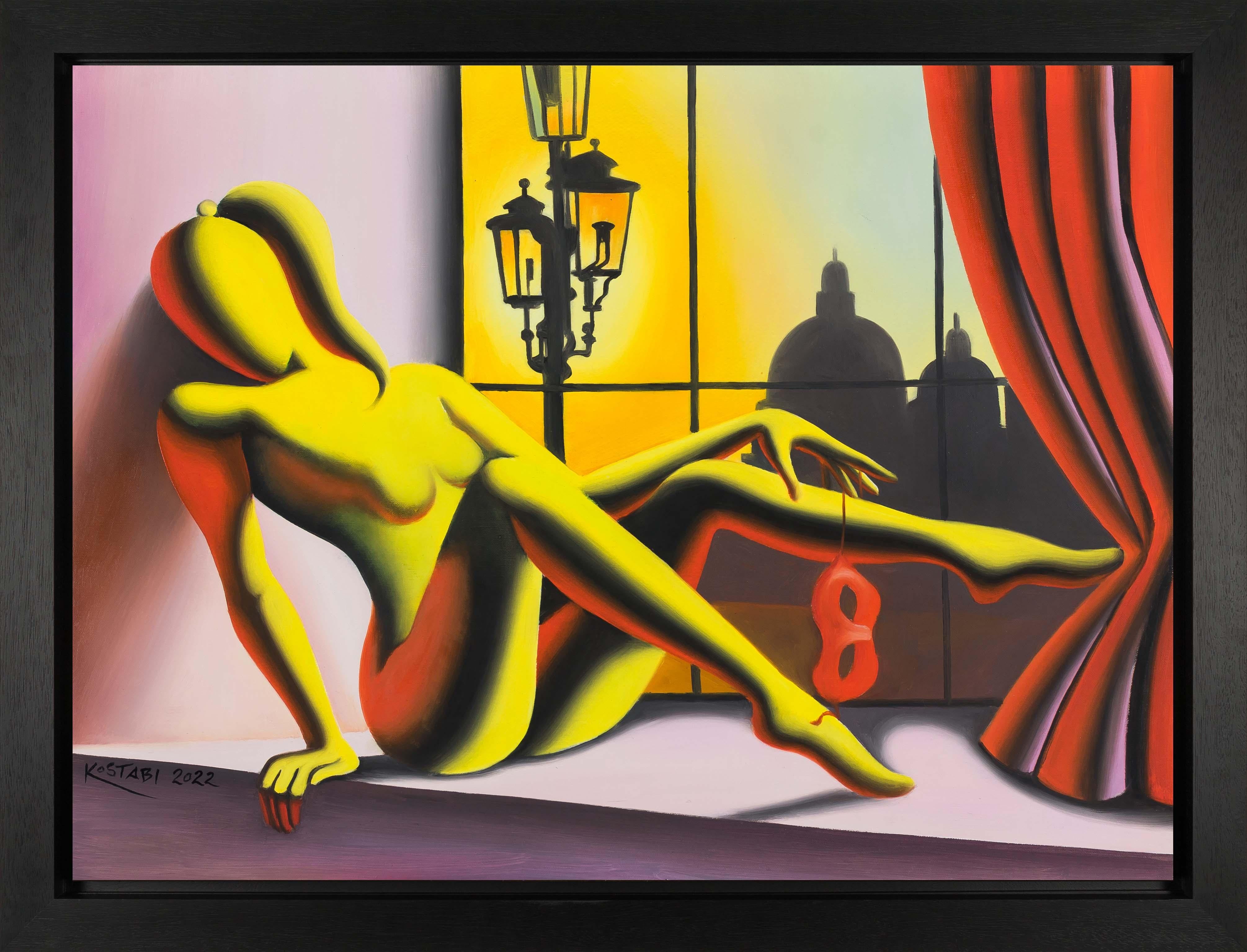 She Had a Ball - Painting by Mark Kostabi