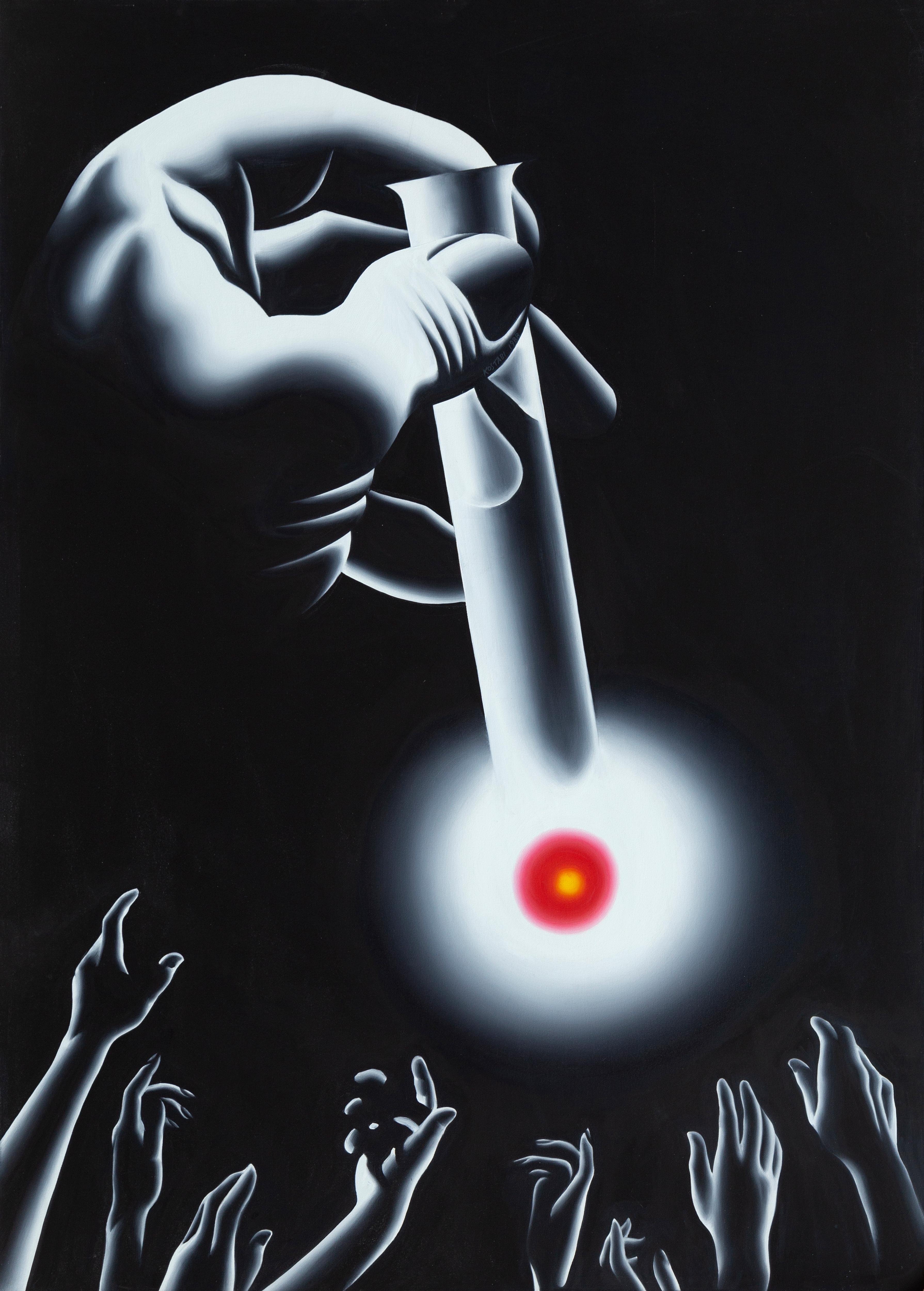 Mark Kostabi Figurative Painting - The Cure