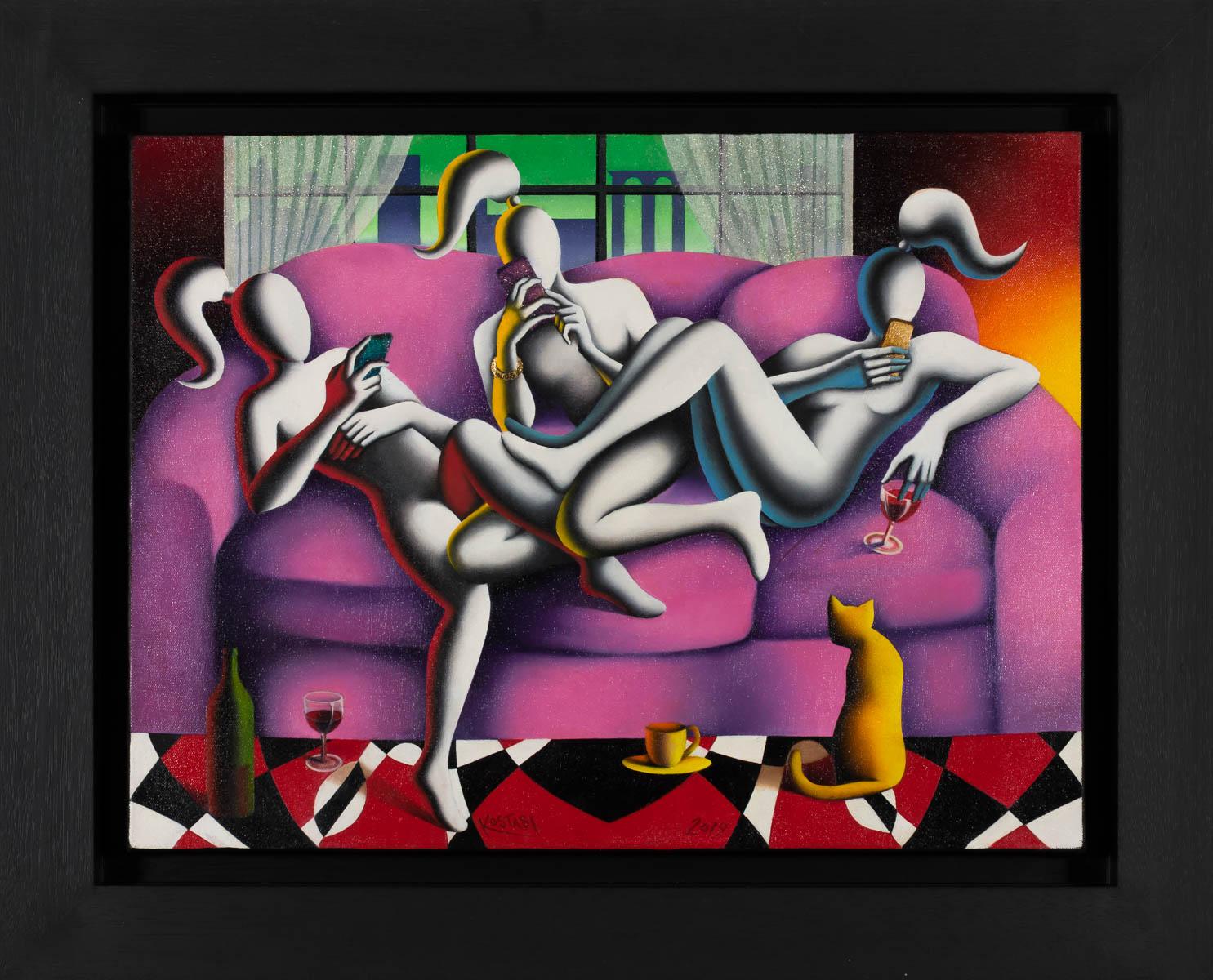 Three Graces - Contemporary Painting by Mark Kostabi