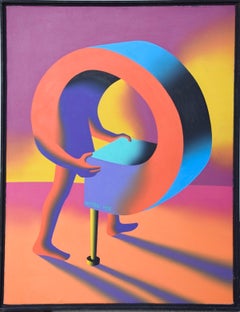 Winning Streak - Original Oil on Canvas by M. Kostabi - 1995