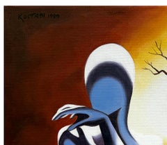 « Winter Wander-Land », peinture originale sur toile, signée, 18 x 22 pouces. Encadré