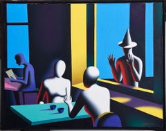 Wishful Thinking - Original Oil on Canvas by M. Kostabi - 1994