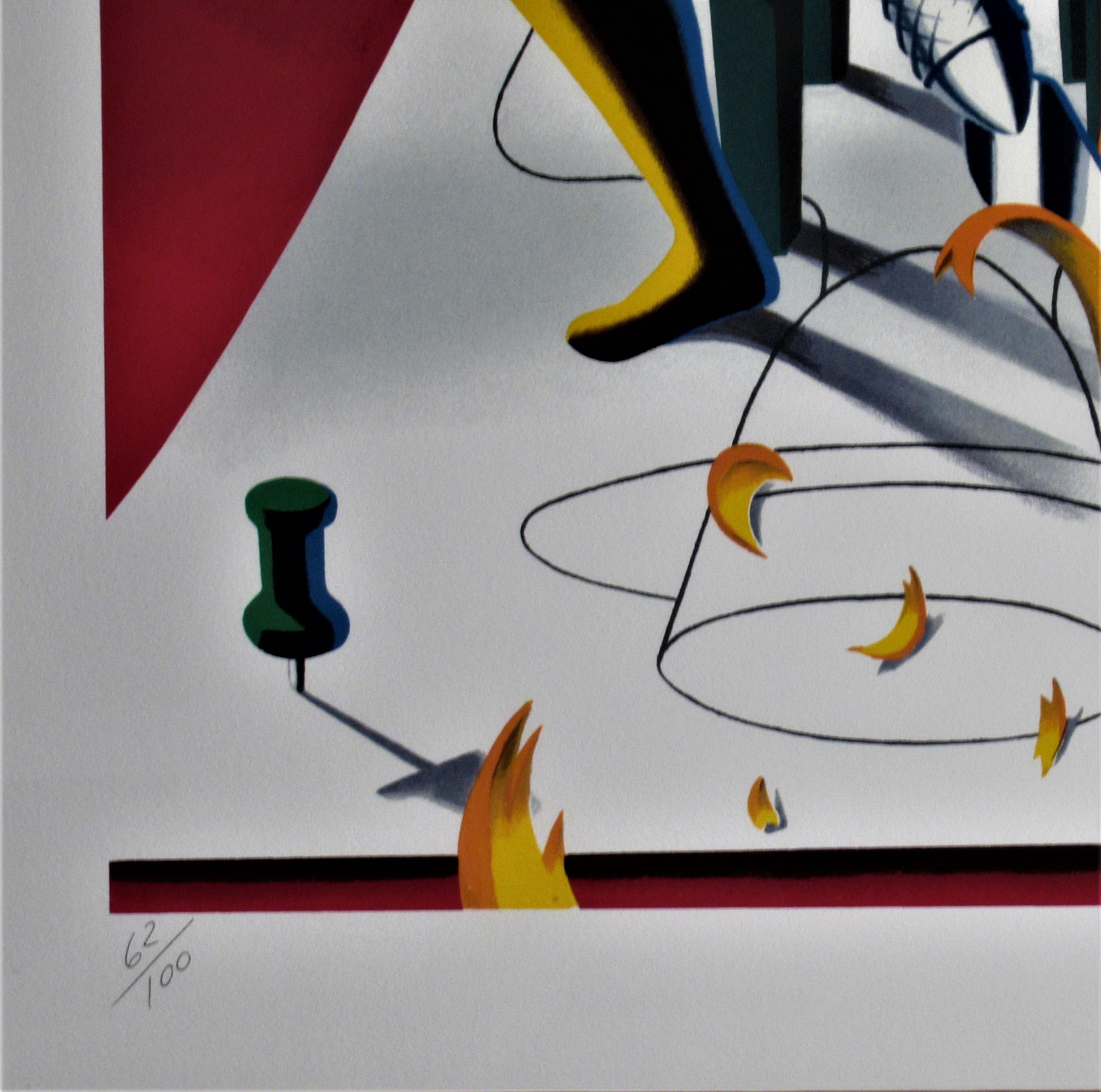 Careful Whit That Ax, Eugene - Black Print by Mark Kostabi